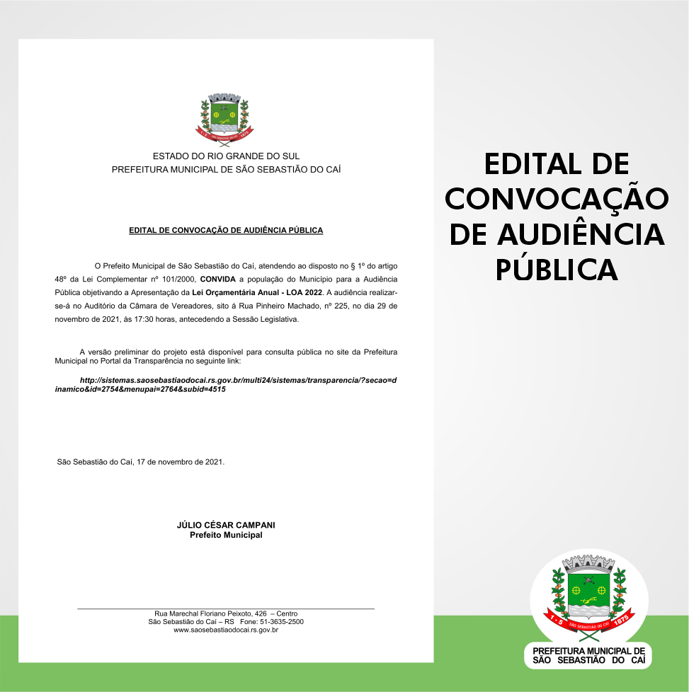 Prefeitura convoca audiência pública para tratar sobre edital do  estacionamento rotativo